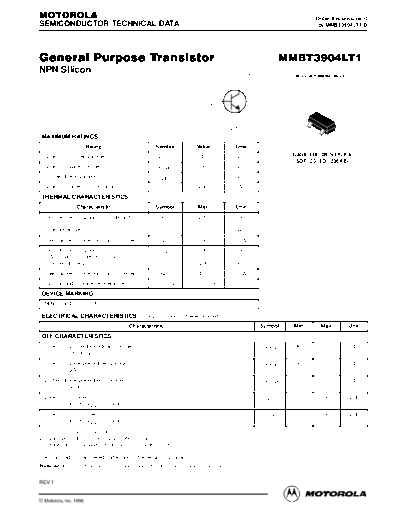 Motorola mmbt3904lt1rev1d  . Electronic Components Datasheets Active components Transistors Motorola mmbt3904lt1rev1d.pdf
