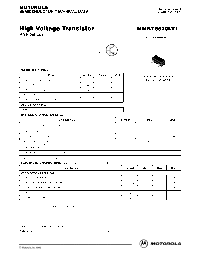 . Electronic Components Datasheets mmbt6520  . Electronic Components Datasheets Active components Transistors Motorola mmbt6520.pdf