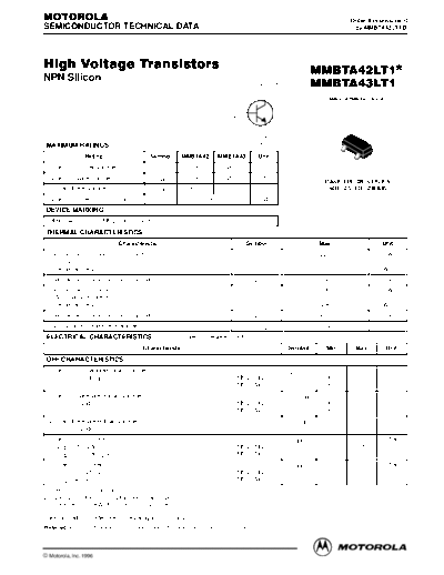 Motorola mmbta42l mmbta43  . Electronic Components Datasheets Active components Transistors Motorola mmbta42l_mmbta43.pdf
