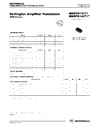 Motorola mmbta13 mmbta14  . Electronic Components Datasheets Active components Transistors Motorola mmbta13_mmbta14.pdf