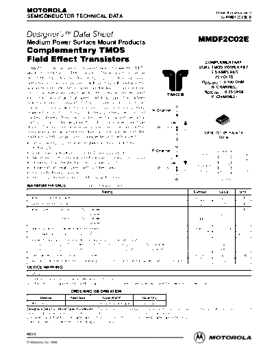 Motorola mmdf2c02e  . Electronic Components Datasheets Active components Transistors Motorola mmdf2c02e.pdf