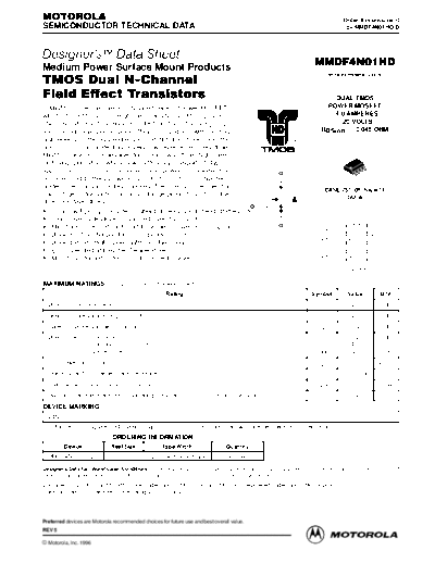 Motorola mmdf4n01hd  . Electronic Components Datasheets Active components Transistors Motorola mmdf4n01hd.pdf