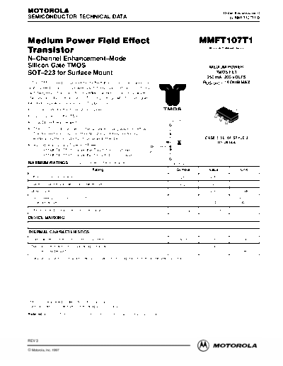 Motorola mmft107t1rev3x  . Electronic Components Datasheets Active components Transistors Motorola mmft107t1rev3x.pdf