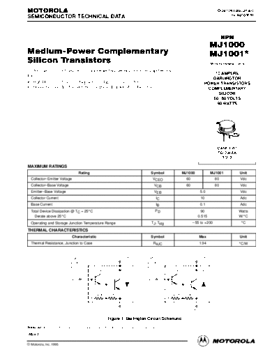 Motorola mj1000re  . Electronic Components Datasheets Active components Transistors Motorola mj1000re.pdf