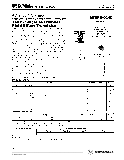 Motorola mmsf3n02hd  . Electronic Components Datasheets Active components Transistors Motorola mmsf3n02hd.pdf