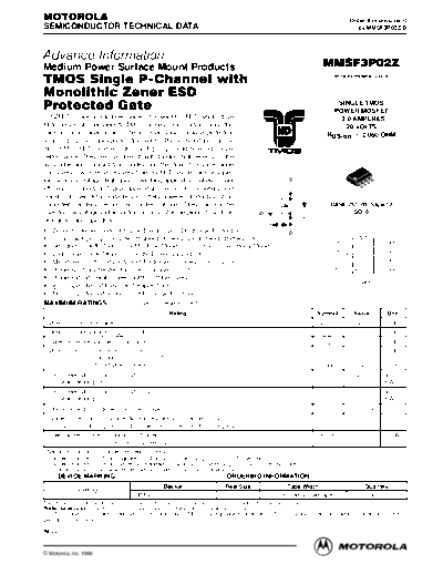 Motorola mmsf3p02z  . Electronic Components Datasheets Active components Transistors Motorola mmsf3p02z.pdf