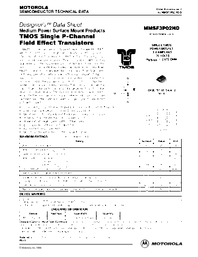 Motorola mmsf3p02hd  . Electronic Components Datasheets Active components Transistors Motorola mmsf3p02hd.pdf