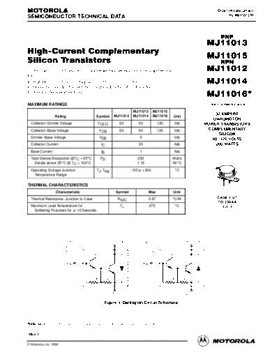 Motorola mj11012r  . Electronic Components Datasheets Active components Transistors Motorola mj11012r.pdf