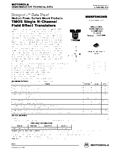 Motorola mmsf5n02hdrev5  . Electronic Components Datasheets Active components Transistors Motorola mmsf5n02hdrev5.pdf