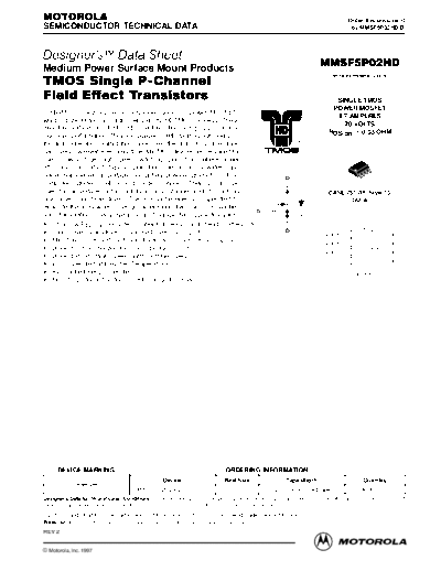 Motorola mmsf5p02hdrev2  . Electronic Components Datasheets Active components Transistors Motorola mmsf5p02hdrev2.pdf