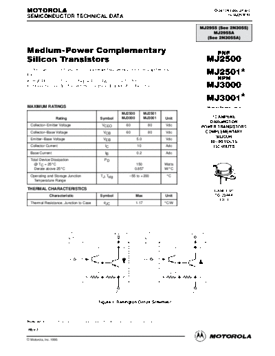 Motorola mj2500re  . Electronic Components Datasheets Active components Transistors Motorola mj2500re.pdf