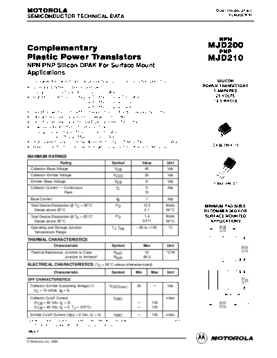 Motorola mjd200re mjd210  . Electronic Components Datasheets Active components Transistors Motorola mjd200re_mjd210.pdf