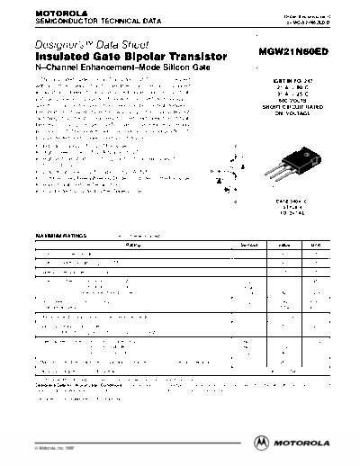 Motorola mgw21n60ed  . Electronic Components Datasheets Active components Transistors Motorola mgw21n60ed.pdf