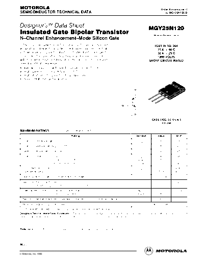 Motorola mgy25n12  . Electronic Components Datasheets Active components Transistors Motorola mgy25n12.pdf