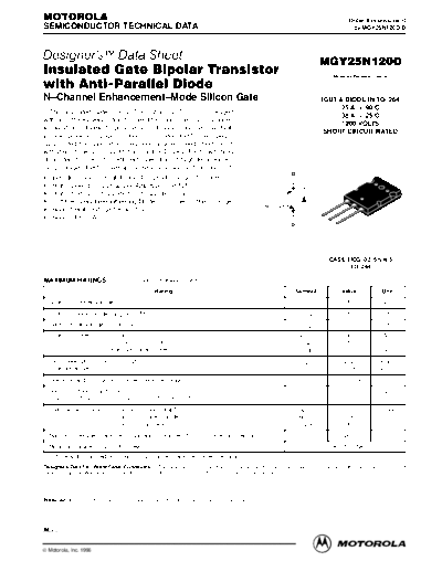 Motorola mgy25n120d  . Electronic Components Datasheets Active components Transistors Motorola mgy25n120d.pdf