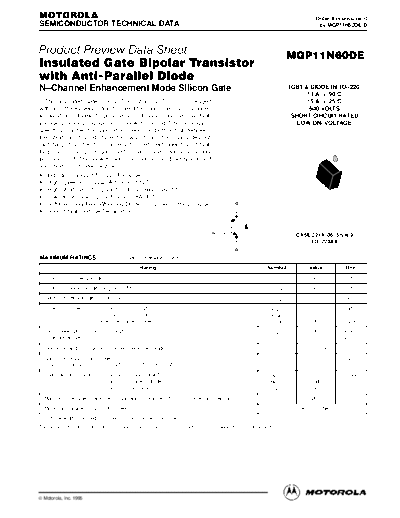 Motorola mgp11n60de  . Electronic Components Datasheets Active components Transistors Motorola mgp11n60de.pdf
