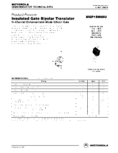 Motorola mgp15n60urev0  . Electronic Components Datasheets Active components Transistors Motorola mgp15n60urev0.pdf