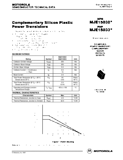 Motorola mje15032  . Electronic Components Datasheets Active components Transistors Motorola mje15032.pdf