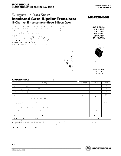 Motorola mgp20n60u  . Electronic Components Datasheets Active components Transistors Motorola mgp20n60u.pdf