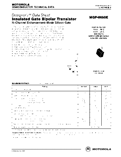 Motorola mgp4n60erev0  . Electronic Components Datasheets Active components Transistors Motorola mgp4n60erev0.pdf
