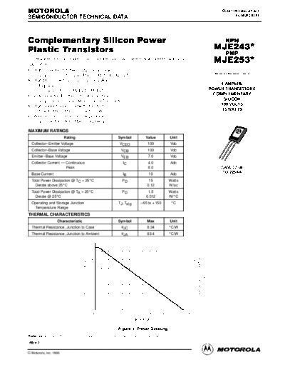 Motorola mje243re  . Electronic Components Datasheets Active components Transistors Motorola mje243re.pdf