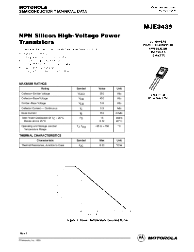 Motorola mje3439r  . Electronic Components Datasheets Active components Transistors Motorola mje3439r.pdf