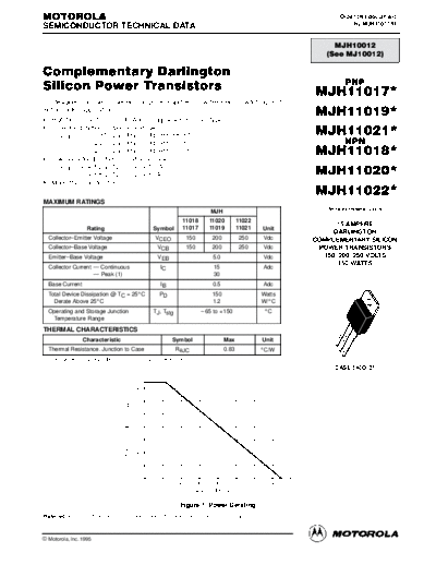 Motorola mjh11017 mjh11018 mjh11019 mjh11020 mjh11021 mjh11022  . Electronic Components Datasheets Active components Transistors Motorola mjh11017_mjh11018_mjh11019_mjh11020_mjh11021_mjh11022.pdf