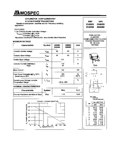 Mospec 2n6053-56  . Electronic Components Datasheets Active components Transistors Mospec 2n6053-56.pdf