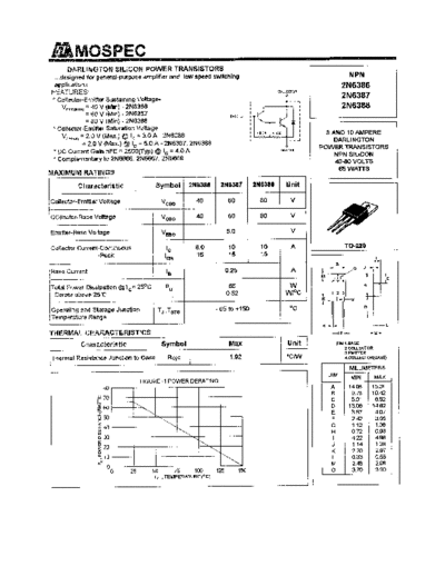 Mospec 2n6386-88  . Electronic Components Datasheets Active components Transistors Mospec 2n6386-88.pdf
