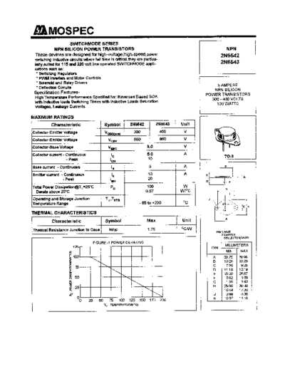 Mospec 2n6542 2n6543  . Electronic Components Datasheets Active components Transistors Mospec 2n6542_2n6543.pdf