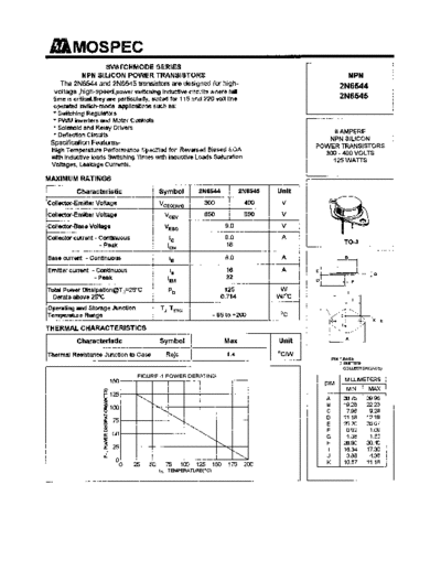 Mospec 2n6544-45  . Electronic Components Datasheets Active components Transistors Mospec 2n6544-45.pdf