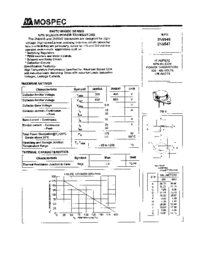 Mospec 2n6546-47  . Electronic Components Datasheets Active components Transistors Mospec 2n6546-47.pdf