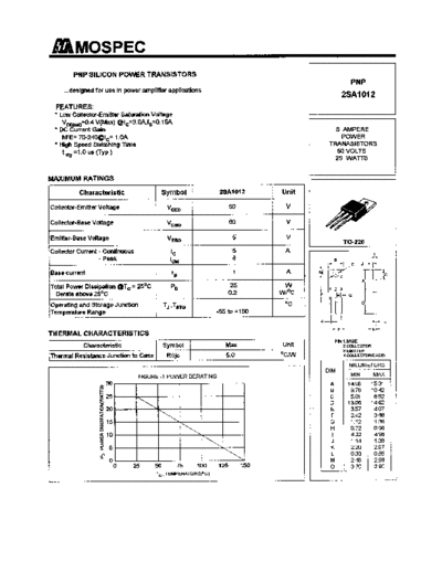 Mospec 2sa1012  . Electronic Components Datasheets Active components Transistors Mospec 2sa1012.pdf