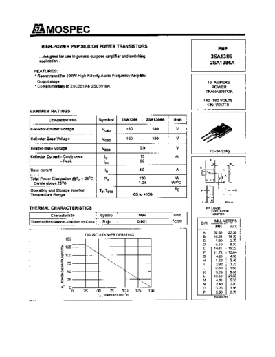 Mospec 2sa1386  . Electronic Components Datasheets Active components Transistors Mospec 2sa1386.pdf