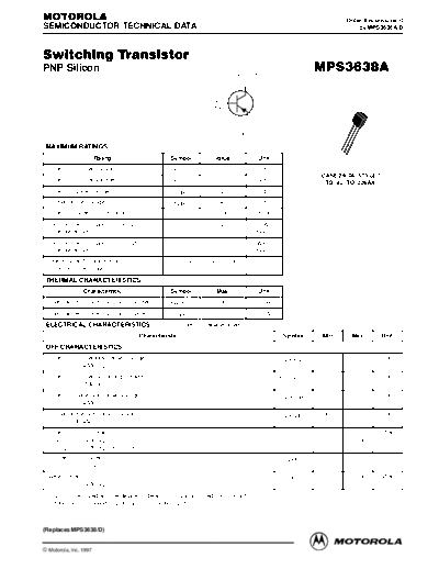 Motorola mps3638arev0  . Electronic Components Datasheets Active components Transistors Motorola mps3638arev0.pdf