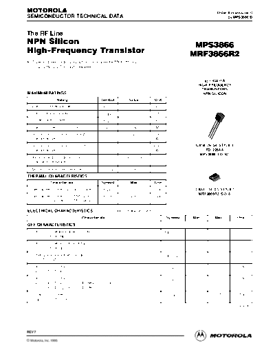 Motorola mps3866r  . Electronic Components Datasheets Active components Transistors Motorola mps3866r.pdf