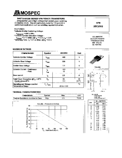 Mospec 2sc2502  . Electronic Components Datasheets Active components Transistors Mospec 2sc2502.pdf