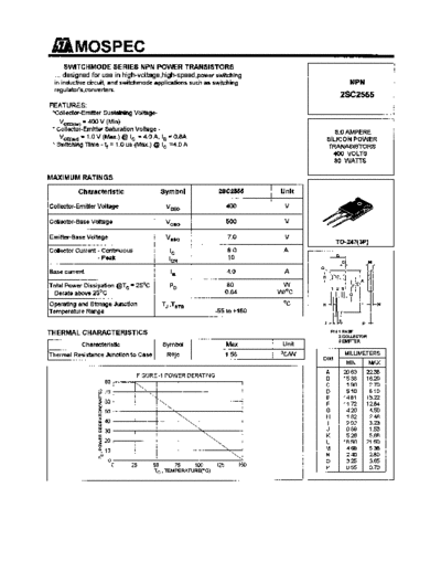 Mospec 2sc2555  . Electronic Components Datasheets Active components Transistors Mospec 2sc2555.pdf