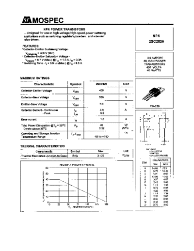 Mospec 2sc2826  . Electronic Components Datasheets Active components Transistors Mospec 2sc2826.pdf