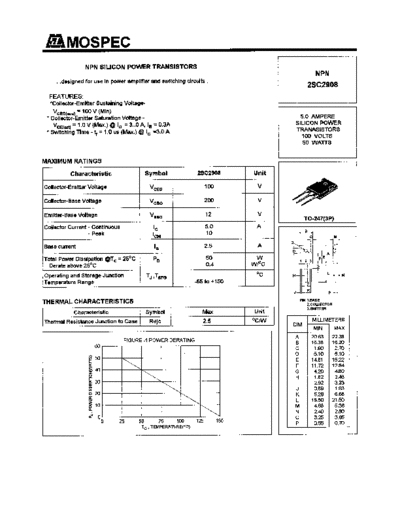 Mospec 2sc2908  . Electronic Components Datasheets Active components Transistors Mospec 2sc2908.pdf