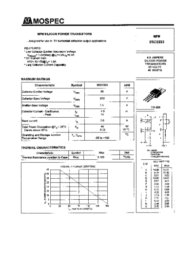 Mospec 2sc2233  . Electronic Components Datasheets Active components Transistors Mospec 2sc2233.pdf