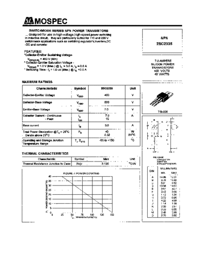 Mospec 2sc2335  . Electronic Components Datasheets Active components Transistors Mospec 2sc2335.pdf