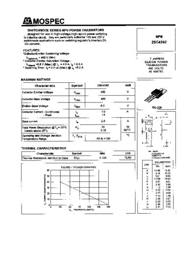 Mospec 2sc4242  . Electronic Components Datasheets Active components Transistors Mospec 2sc4242.pdf