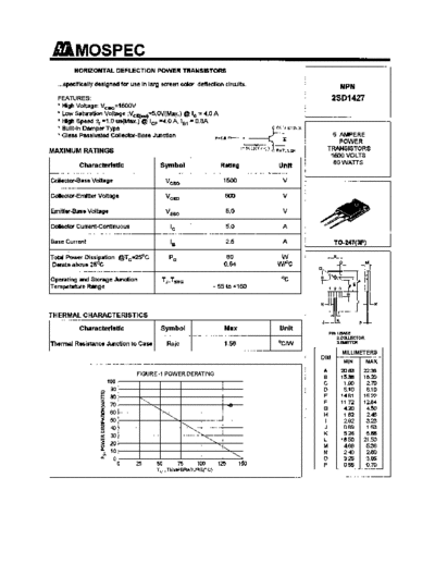 Mospec 2sd1427  . Electronic Components Datasheets Active components Transistors Mospec 2sd1427.pdf