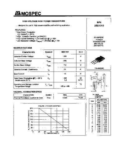 Mospec 2sd1313  . Electronic Components Datasheets Active components Transistors Mospec 2sd1313.pdf