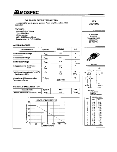 Mospec 2sd401a  . Electronic Components Datasheets Active components Transistors Mospec 2sd401a.pdf