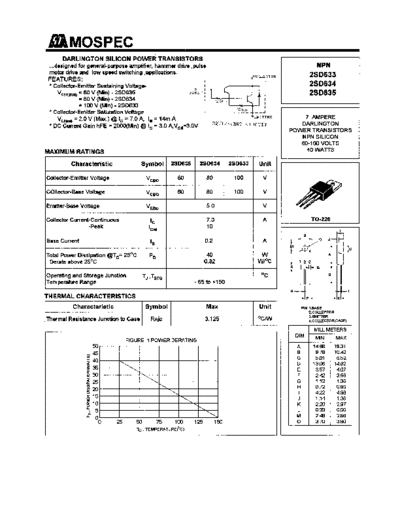 Mospec 2sd633-35  . Electronic Components Datasheets Active components Transistors Mospec 2sd633-35.pdf