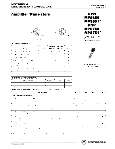 Motorola mps650re  . Electronic Components Datasheets Active components Transistors Motorola mps650re.pdf