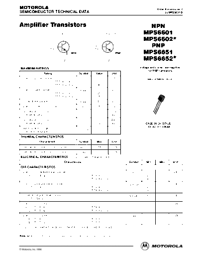 Motorola mps6601r  . Electronic Components Datasheets Active components Transistors Motorola mps6601r.pdf