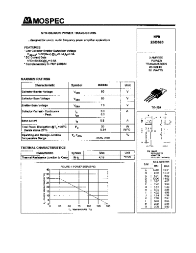 Mospec 2sd880  . Electronic Components Datasheets Active components Transistors Mospec 2sd880.pdf